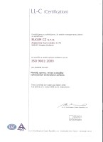 Certifik�t ISO 9001:2000